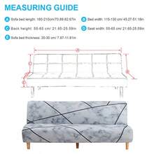sofás y sofásFunda de futón Estampada elástica para sofá Cama Funda de sofá Cama sin Brazos Protector de Muebles sin Brazos con Parte Inferior elástica para Muebles de Sala de Estar y Dormitorio - 01 - Ver 3
