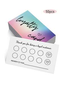 50pcs Loyalty/Reward Cards - 5-10 Stamps Reward System, Suitable For Retail Stores, Cafes, Hair Salons And Small Businesses - Multicolor - View 13