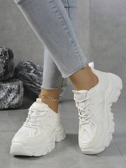 Women's 2025 Spring/Autumn Chunky Sneakers, Thick Sole Non-Slip Casual Shoes, Versatile Outdoor Running Sports Shoes