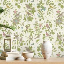 1卷清新绿色植物花鸟壁纸，时尚植物壁纸，精致室内装饰膜，适用于翻新房间橱柜装饰壁纸，各种房间墙面装饰壁纸，易于安装，手工工艺膜 - i - 查看 6