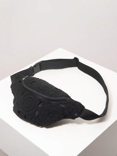 Floral Fanny Pack/Sling Bag, Boho Style Summer Beach Bag, Travel Essential, Vacation Outfit, Crochet Set, Elegant Women's Wallet, Gift For Women (Random Pattern)