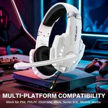 G9000 Pro Stereo Gaming Headset,Immersive Over Ear Headphones With Microphone,Led Lights And Soft Memory Earmuffs,Perfect Gift For Valentine's Day. - Visa 2