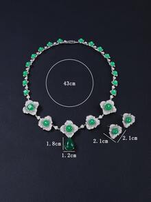 3pcs Luxury Cubic Zirconia Jewelry Set: Necklace And Earrings, Fashion Personalized Necklace Earrings Suit For Evening Gown, Wedding Party, Valentine's Day Gift - Jewelry Sets - View 7