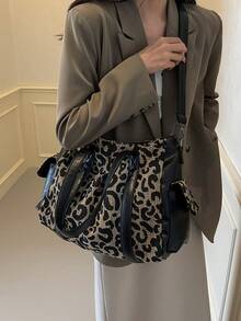 Elegant Women's Large Capacity Soft Leather Tote Bag, Versatile For Commuting - Black - View 9
