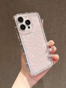 1pc Romantic Lace Pattern UV Printed Airbag Phone Case, Compatible With Iphone 17-11 Pro Pro Max Plus And Series, Gift For All Occasions - Multicolor - View 3