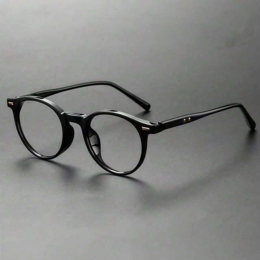 Premium Brand Classic Handmade Round Acetate Eyeglasses, Men's Retro Fashion Frames, Men's Accessories, Transparent Eyewear Accessories - Multicolor - View 1