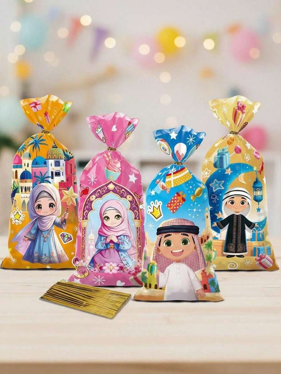 50/100个原装阿拉伯节日零食袋，中东节日礼品袋，新月形糖果袋，节日小包装袋