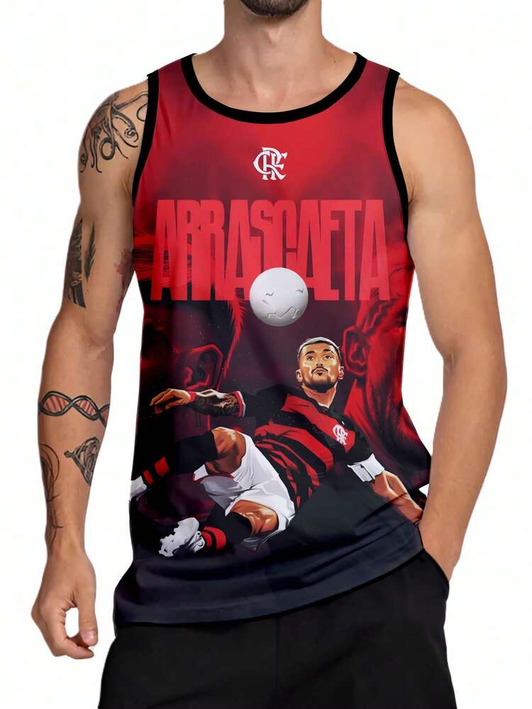 Camiseta Sem Manga Regata Poliéster Arrascaeta - Multicolorido - Visão 1