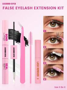 Waterproof Long-Lasting Eyelash Extension Kit - Includes Cluster Eyelash Glue, Individual Lash Glue, And Sealant, Long-Lasting And Smudge-Proof, Suitable For Beginners - Multicolor - View 13