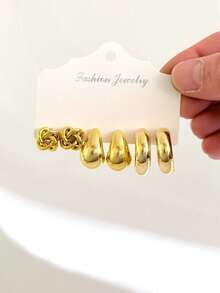 18pcs Earrings Set, Suitable For Festivals, Gatherings, Gifts, And Daily Wear - Gold - View 3