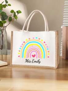 Custom Teacher Tote Bag, Teacher Name Bag, Bow Bag, Teacher Gift, Gift Bbag For Teacher, Bag With Pencil Bow, Shoulder Bag With Name - Multicolor - View 4