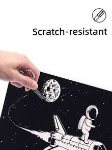 宇航员艺术贴纸笔记本电脑保护套，防水防刮自粘乙烯基材质，兼容大多数笔记本电脑，太空主题地球和月球设计，笔记本电脑配件 - 查看 4