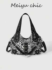 Popular Women's Bag, European And American Style, Large-Capacity Shoulder Bag, Handbag, And Crossbody Bag. - Black - View 1
