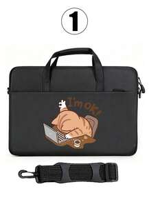 动物系列笔记本电脑包，配有肩带和线缆整理器，印有可爱的“工作小猫、小狗、熊猫、DJ鸭和健身仓鼠”图案。这款便携式笔记本电脑包象征着友谊和家庭。这款笔记本电脑包防水、柔软、透气、耐用且富有弹性。笔记本电脑包、笔记本电脑保护套、电脑包、笔记本电脑包、防水旅行必备品、旅行用品、男士笔记本电脑包、女士笔记本电脑包 - 彩色 - 查看 17
