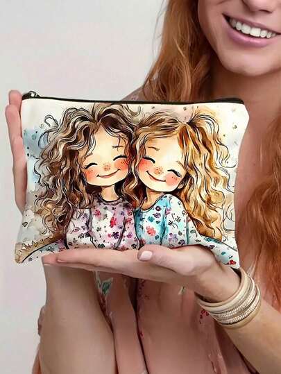 1个可爱女孩化妆包 - 时尚旅行洗漱收纳包，多功能便携式化妆包，适用于度假、商务、健身、露营和户外活动