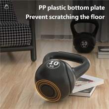 6公斤/8公斤/10公斤/12公斤橡胶哑铃/壶铃，橡胶手柄设计，增强握感，结构耐用，防滑纹理，健身器材，适用于力量训练、家庭锻炼和健身房使用。 - 黑色 - 查看 9