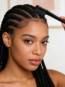 发际线梳 发际线梳 双面发际线梳 自然造型眉梳,女士顺滑修容双面发际线定型梳和造型梳套装 - 柔软尼龙刷毛,双面设计,轻松梳理和抚平毛躁碎发,专业美发沙龙造型工具,染发刷 - 彩色 - 查看 4