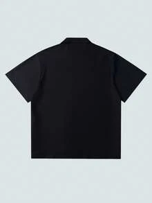 Modcrash Men's Summer Short Sleeve Polo Shirt, Goddess Print Fashion Casual Shirt Spring To Summer - Black - View 2