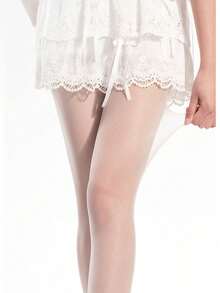 女士连裤袜，防勾丝，性感黑色，透明，肤色，显腿细，春夏无痕紧身裤 - 杏色 - 查看 4