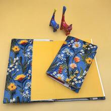 1pc Handmade Blue Background Chrysanthemum Fabric Book Cover, Notebook Journal Fabric Book Sleeve, Gift For Book Lovers, Couples, Family - Single Piece - View 5