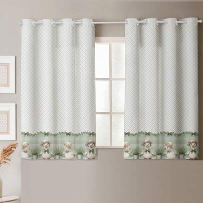 Sakura Enxovais Cortina Slim Versátil 2,20m x 1,40m - Estampa Digital Patinhos