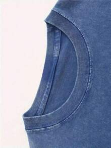 Florida Publix Graphic Tee, Streetwear Men's Black Washed Short Sleeve T-Shirt, Fashion Summer.Jpg - 藍色 - 查看 3