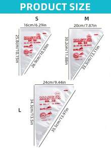 100pcs PE Pastry Bag, Simple Letter Graphic Multi-purpose Piping Bag For Baking - Red - View 2