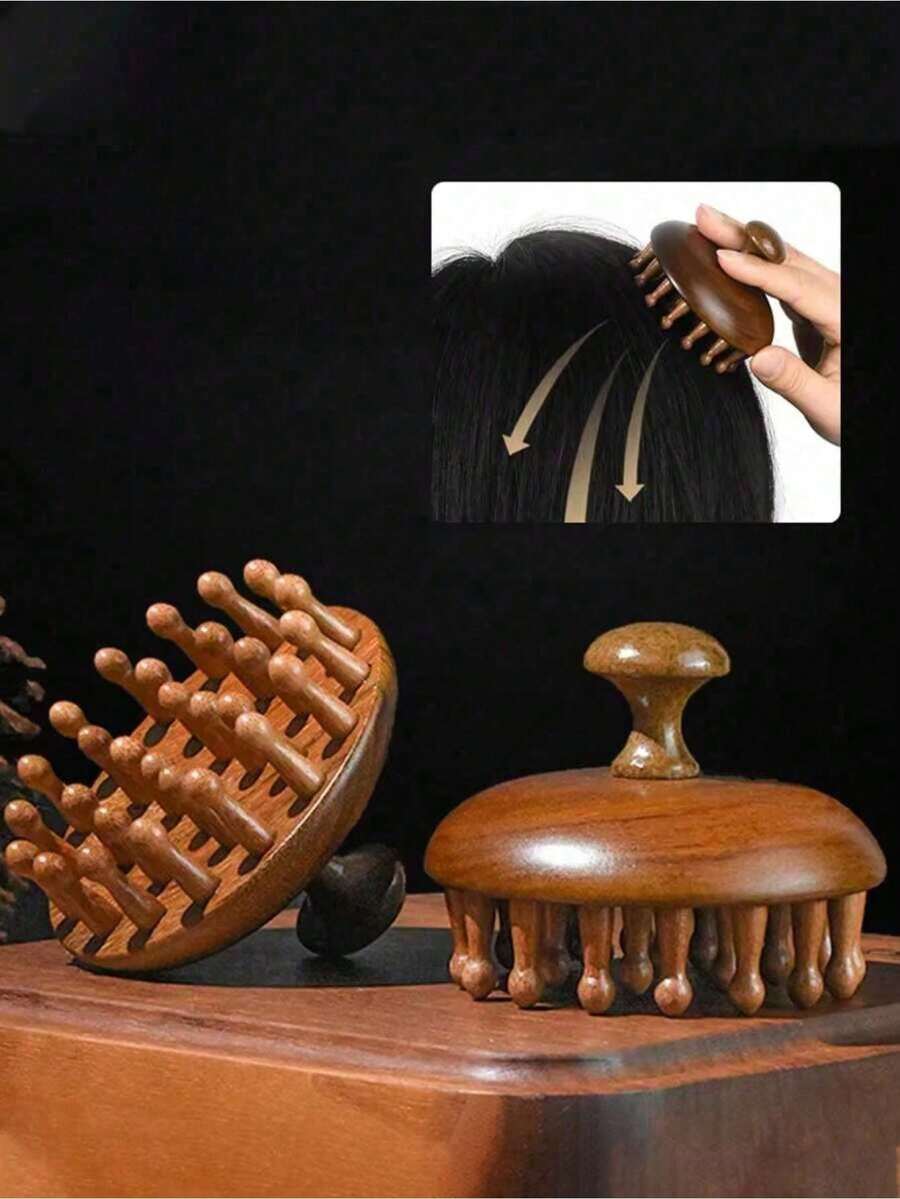 Bộ 2 lược massage đầu tròn, thích hợp sử dụng hàng ngày, thúc đẩy mọc tóc và massage da đầu.