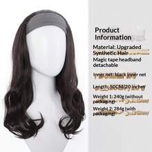 Women's Synthetic Detachable Hairband Wig, Curly Clip-In Hair Extension, Stylish Wig Accessory, Half Hairband Wig - Multicolor - View 6