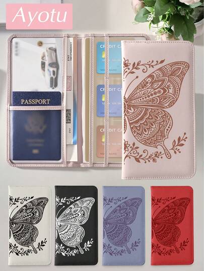 Ayotu Colorful Butterfly Wing Pattern Vehicle Registration And Insurance Card Holder - Car Glove Box Storage Box, Car And Truck Accessory Box, Suitable For Storing Important Documents, Driver's License, Passport, Cards, Car Parts And Other Accessories. This Unisex Storage Box Is An Ideal Gift For Car, Truck, Motorcycle And Trailer Owners, As Well As A Great Gift For Christmas, Birthday Or New Year