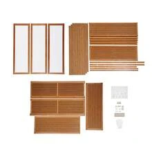 8-Tier Shoe Storage Cabinet Wood Grain Bamboo Shoe Console With Doors, Entryway Hidden Shoe Shelving ,Free Standing Shoe Organizer - 查看 11