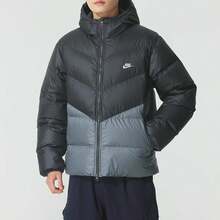 Nike 男士羽绒服 AS M NK WINDRUNNER STMNT DWN，户外运动、通勤、旅行、休闲，蓬松轻便，保暖外套 HQ7791-061（90% 羽绒，10% 羽毛） - 黑/灰/彩色 - 查看 6