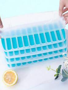 1pc 10-Cavity Silicone Tray, Rectangular Slim Ice Stick Mold, Reusable, Flexible, Easy Release, Suitable For Sports Bottles, Juice Bottles, Cocktail Parties, Quickly Cools Beverages And Meets Daily Ice Making Needs, Convenient Fridge Storage, Essential For Summer Iced Drinks - Multicolor - View 9