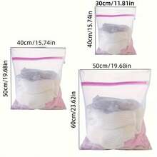 1/3/4 Pcs Zipper Mesh Laundry Bag, Honeycomb Washing Bag, Suitable For Clothes, Shirts, Bras, Socks, Underwear, Travel Storage Bag, Spring, Minimalism, Summer Tops, Improved Foldable Wire Storage Basket, Foldable Window Sill Storage Rack, Large Capacity Storage Box, Lingerie Washing Bag, Bedroom Laundry Essentials, Back To School Supplies, College Dorm Must-Haves, Laundry Bag, Travel Essentials, Travel Dirty Clothes Bag - Pink - View 6