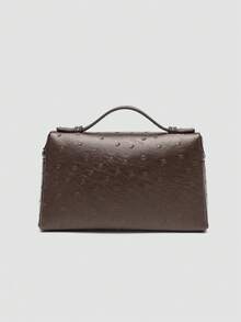 1 pieza Bolso de hombro cuadrado de unicolor con textura de grano de litchi en PU, bolso de mano pequeño para mujer, adecuado para combinar con diaria, salidas, compras, fiestas, bol - Cafetería - Ver 5