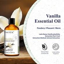 100毫升精油，PHATOIL 高级精油，适用于护肤、香薰机、加湿器、按摩、DIY蜡烛、芳香疗法按摩浴，香草、尤加利、薄荷、依兰、佛手柑、茶树，3.38液体盎司 - 多樣化香型 - 查看 10