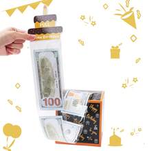 一套生日现金礼盒，可拉出式生日现金礼盒，生日礼物，生日派对回礼，带可拉出式生日贺卡和透明袋的生日现金礼盒包装盒 - 创意现金礼物方案，节日庆祝派对道具，生日派对装饰，生日派对用品 - 生日 - 查看 10