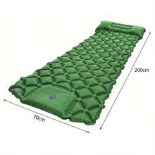 Colchón Hinchable para Acampada, Colchoneta Autohinchable con Bomba de Pie Portátil para Camping, Tienda de Campaña y Senderismo, Tamaño Individual y Doble, Material TPU Engrosado, Impermeable y Ultraligero, Colchoneta Antihumedad para Viaje, Picnic y Mochilero - Verde - Ver 4
