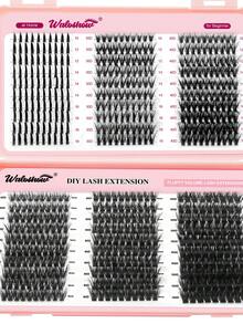 Waloshow 600片蓬松8D纤长假睫毛，0.07mm D卷度，30D-100D/10-18mm混合长度貂毛单根假睫毛，自然柔软，适合任何妆容。睫毛簇，单根假睫毛，假睫毛 - D - 查看 5