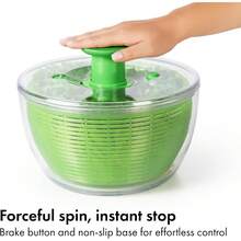 OXO Good Grips Salad Spinner |   Lettuce Spinner |   Fruit Washer |   Fruit Washing Bowl With Strainer |   Vegetable Cleaner |   Salad Cleaner |   Lettuce Washer |   6.22 Quart Capacity - 綠色 - 6.22誇脫 - 查看 2