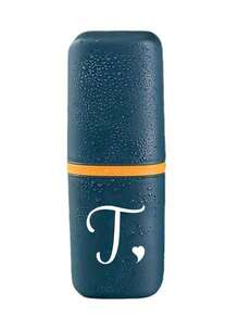 A-Z Letter Heart Shape Blue Portable Toothbrush Case, Keeps Your Toothbrush Clean And Convenient To Carry! Travel Toothbrush Holder, Portable Toothbrush Cup Lid, Suitable For Travel, Camping, Business Trip And School, Multi-Functional Toothbrush Cup - Blue - View 32