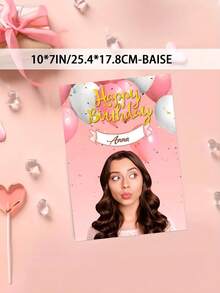 1pc Customizable Birthday Card, Personalized Birthday Card With Uploadable Photo, Suitable For Birthday, Retirement, Wedding Invitations And Other Occasions, DIY Fun Gift Card With Customizable Text And Photo, Personalized Gift - Multicolor - View 11
