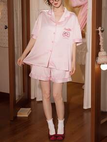 Gongdie 2 piezas Conjunto de pijama de Marie de Disney, Nuevo para primavera/verano 2026 de manga corta, suave y transpirable - Rosa Pálido - Ver 9