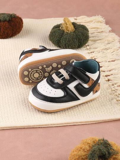 0-1 Year Old Unisex Infant Shoes, Non-Slip Rubber Sole Casual Patchwork Sneakers, Autumn/Winter New Arrival