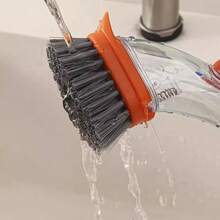 Press To Dispense Refillable Liquid Cleaning Brush Automatic Liquid Dishwashing Brush Dish Washing Scrubber With Soap Dispenser - Multicolor - View 11