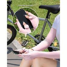 Sun Protective Anti UV Summer UV Protection Ice Sleeves Breathable Arm Sleeves For Driving Or Cycling Outdoor Sports With Extended Two-Finger Gloves - Multicolor - View 2