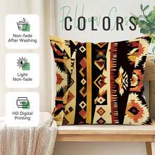4pcs Bohemian Geometric Pattern Single-Sided Printed Throw Pillow Covers, Decorative Pillow Cases Suitable For Living Room Sofa Bedroom, Pillow Inserts Not Included - Multicolor - View 4