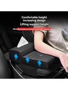 Car Armrest Box Heightening Pad, Vehicle Armrest Cushion, Multifunctional Center Console Tissue Box Suitable For Most Car Models - Multicolor - View 9