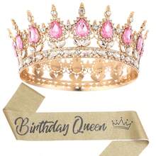 2pcs/Set Baroque Style Bridal Crystal Crown + Shoulder Strap "Birthday Queen" Set, Bridal Crown Headpiece, Wedding/Birthday/Christmas Party, Designed For Women - Multicolor - View 17