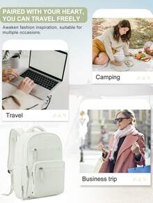 Vacuum Compression Laptop Backpack With USB Port, Fits 14-15.6 Notebook, Water Resistant, Airline Approved, Backpack For School, Work, Outdoor - Multicolor - View 12